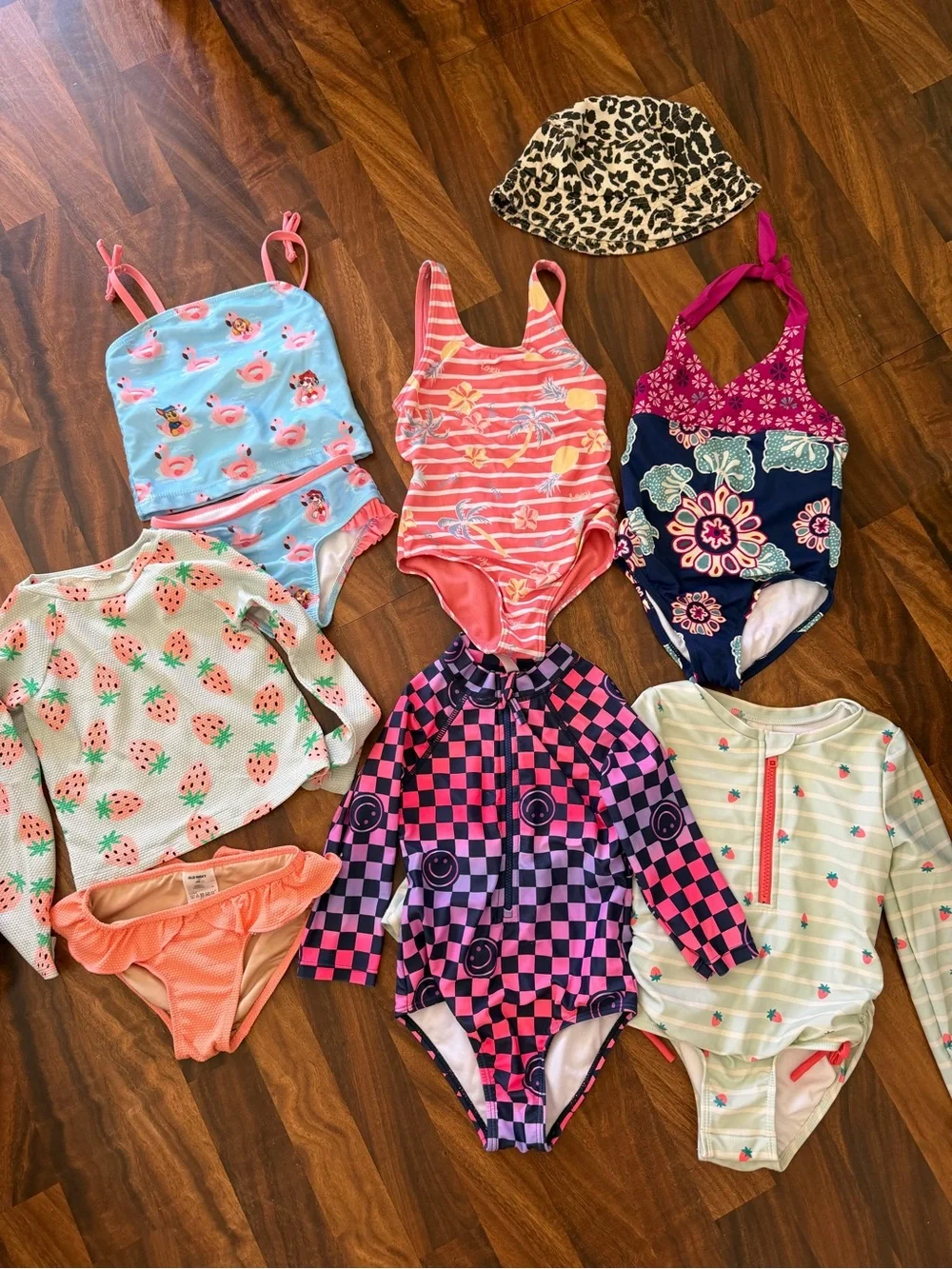 Girls Mixed Swimwear Bundle - Pink, Coral, Navy, Light Blue
